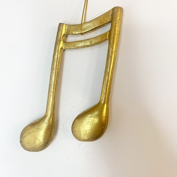 Vintage Christmas Musical Note Tree Ornaments Decor GOLD Rustic 6 Inch - Picture 2 of 5